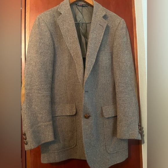 Austin Reed London Brown Men Sz 42 Wool Sport Coat Blazer Elbow Patches - Picture 4 of 10